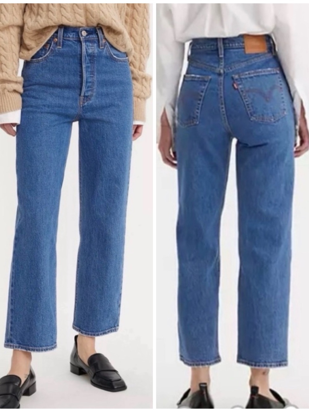 Levi's Jeans Ribcage Straight Ankle Buttonfly Women's Blue Denim Size 30